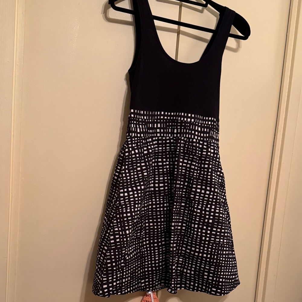 Theory Black and White Patterned Mini Dress